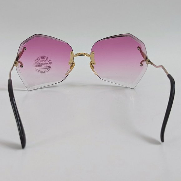 NWT TruVintage Lady\'s 80\'s fashion diamond cut rimless Gradient lens Sunglasses main image 12